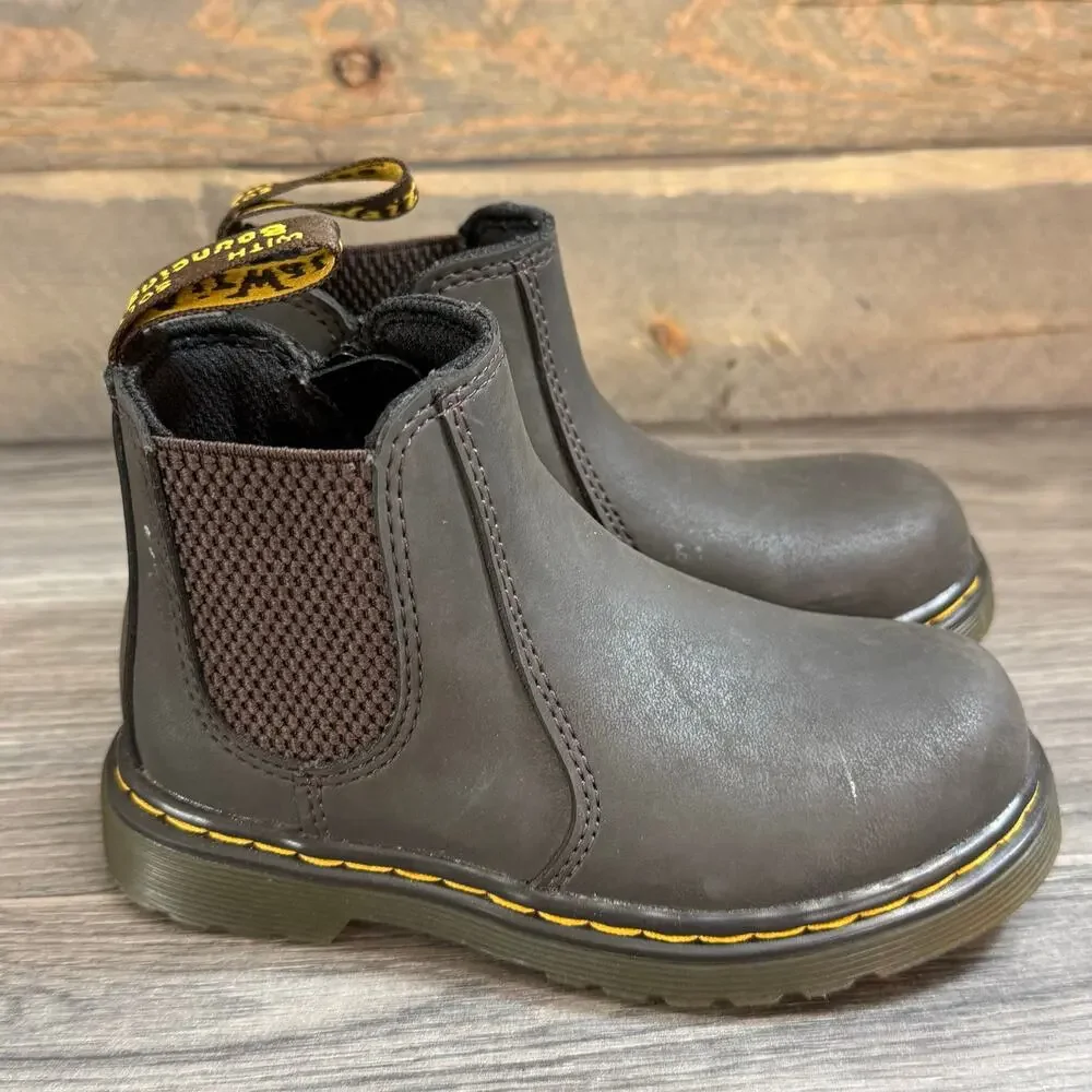 Dr Doc Martens Softy T Leather Chelsea Boot Size 9 Toddler Side Zip 2976